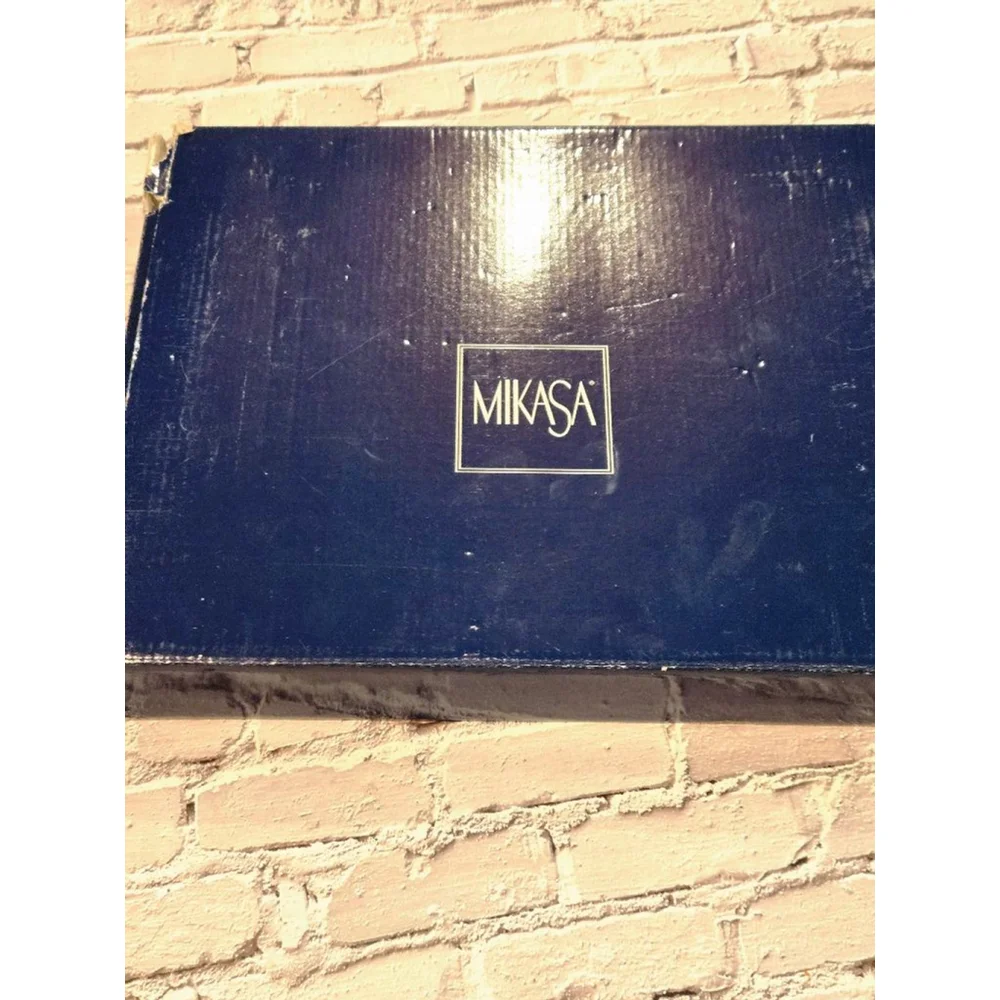 Vintage 1972 Mikasa Princess Frosted Crysta Frame 11.25″ Clear Edging, NIOP,